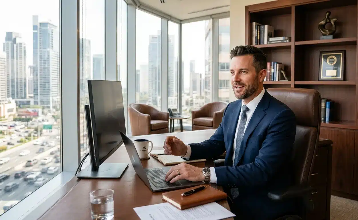 un chef d'entreprise dans son bureau
